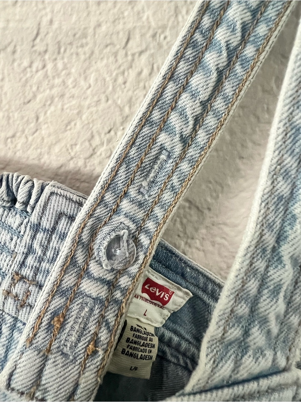 Levi’s Denim Corset Tank Top L NWT Light Wash Button Front Cropped Bustier - Picture 6 of 9